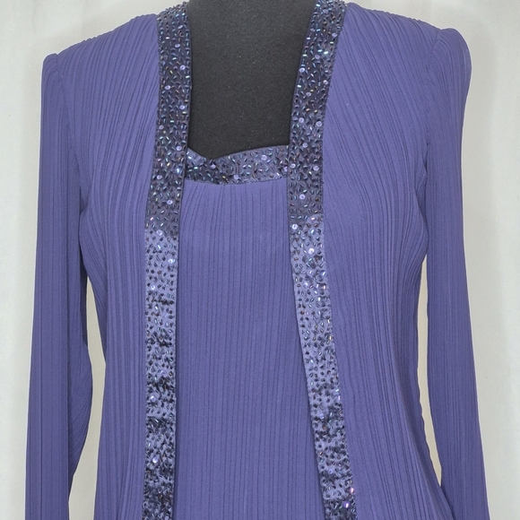 Patra 1-Piece Tiered Pleated Chiffon Beaded Trim Special Event Dress - Size 6 - Picture 5 of 16